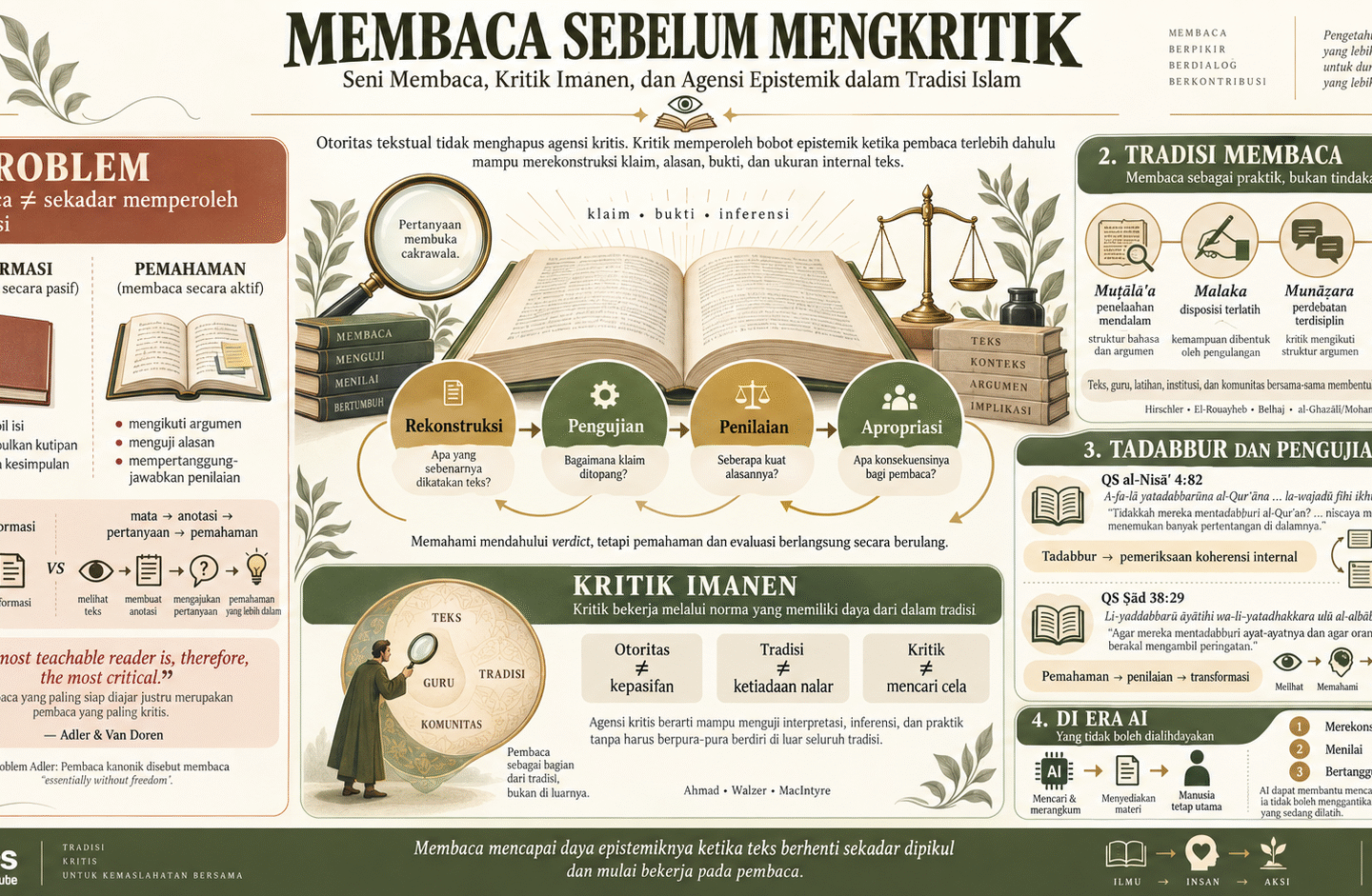 Membaca Sebelum Mengkritik: Seni Membaca, Kritik Imanen, dan Agensi Epistemik dalam Tradisi Islam