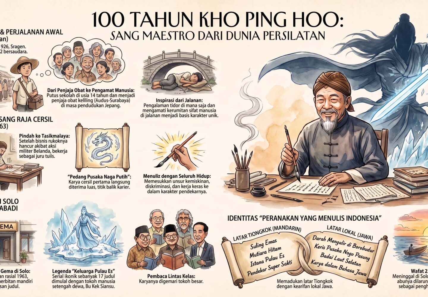 DARI PENJAJA OBAT KE RAJA CERSIL: 100 TAHUN KHO PING HOO